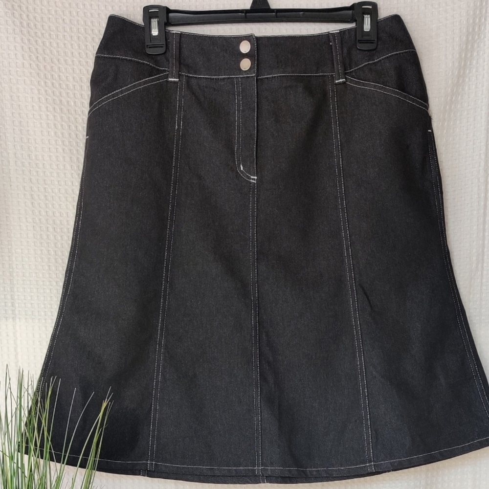 W Work to Weekend Women's Black Denim Skirt Size 10
